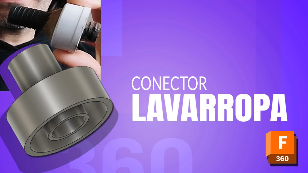 Diseño en 3D de un desagüe para lavarropas creado con Fusion 360, listo para imprimir